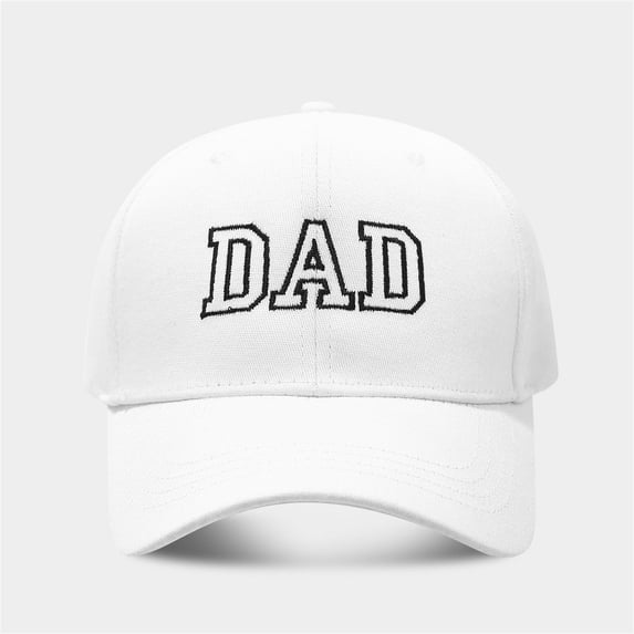 DAD Embroidered Washed Cotton Baseball Cap, Adjustable Dad Hat for Men, Great Father's Day Gift, Retro Design for Daily Commute and Leisure Outings-White