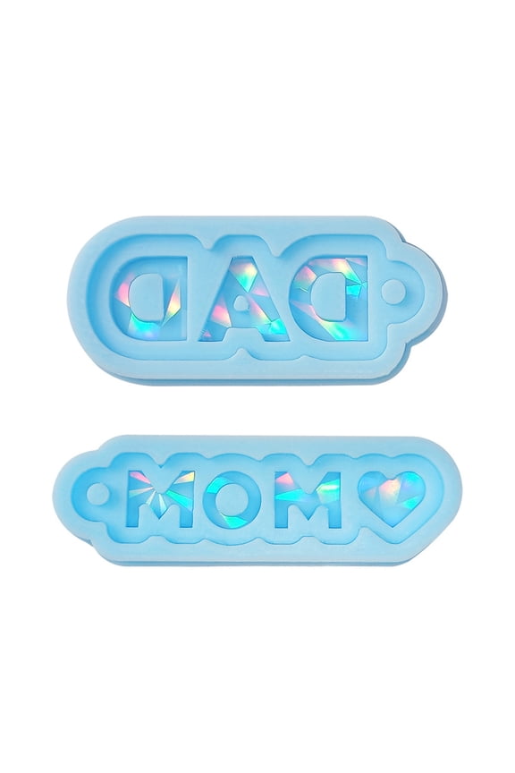 DAD MOM Light and Shadow Keychain Resin Casting Silicone Mold Handmade Decorative Pendant Jewelry Mold for Crafts