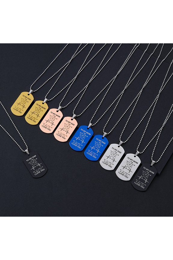 DAD/MOM Mother's Day Father's Day Thanksgiving Christmas Holiday Gift Engraved Stainless Steel Necklace