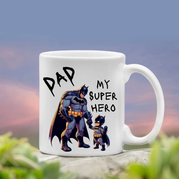 DAD MUG FATHERS DAY MY HERO COFFEE TEA CUP BIRTHDAY GIFT