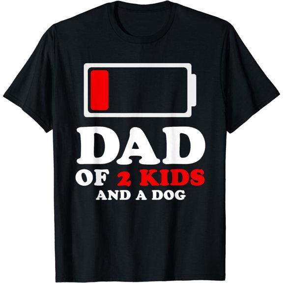 DAD OF 2 KIDS AND A DOG GIFTS FROM SON FATHERS DAY CHRISTMAS T-Shirt