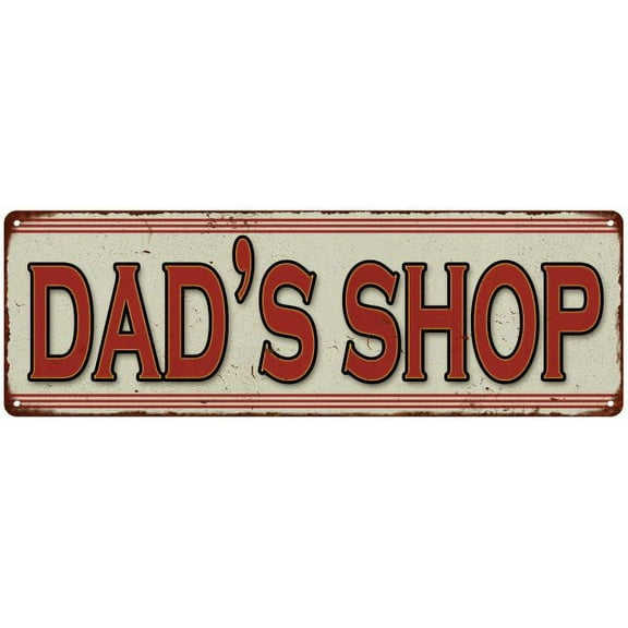 DAD'S SHOP Restaurant Diner Food Vintage Look Metal Sign 6x18 106180068006