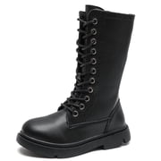 DADAWEN Black Girls Riding Boots Fashion Knee-High Boots Fashion Knee-High Boots for 9 Toddler