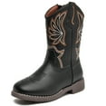 thumbnail image 1 of DADAWEN Boys Cowboy Boots Stylish Kids Mid-Calf Boots Black 1.5 Little Kid, 1 of 6