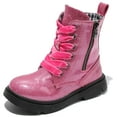 thumbnail image 1 of DADAWEN Boys Girls Ankle Boots Combat Boots Waterproof Boots with Side Zipper Shimmery Pink 2 Little Kid, 1 of 8