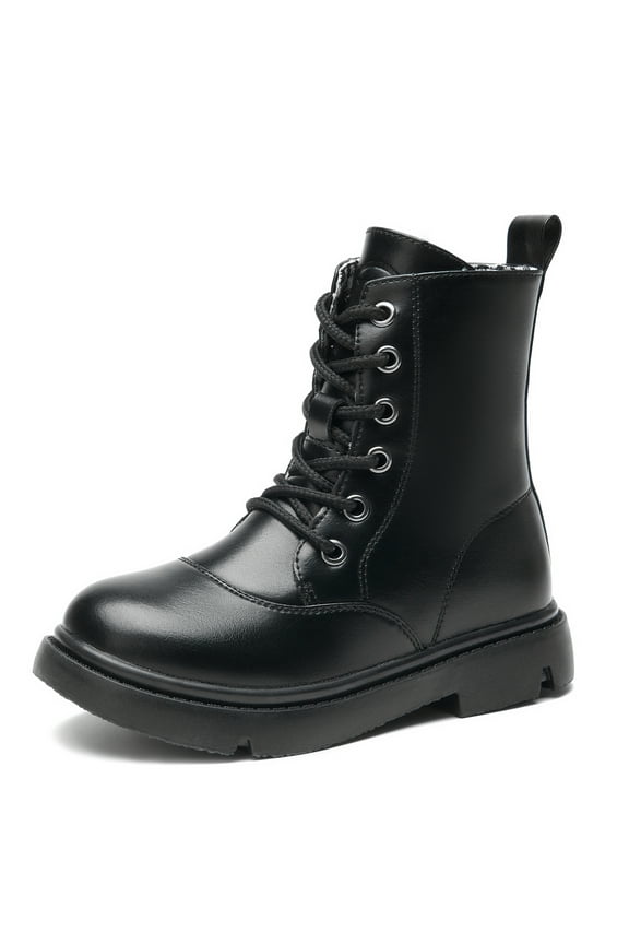 Boys Girls Combat Boots Toddler Ankle Boots Black 10.5 Little Kid