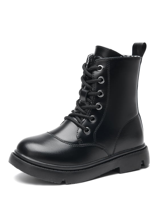 Boys Girls Combat Boots Toddler Ankle Boots Black Size 9