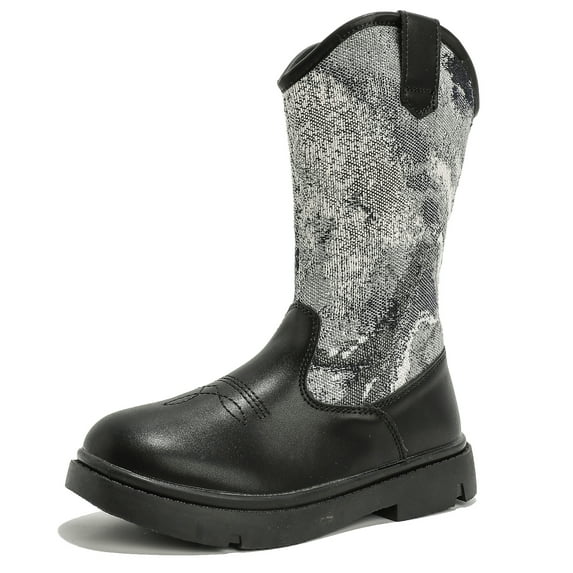 DADAWEN Boys Boots Unisex Fashion Kids Boots Black for 11.5 Toddler