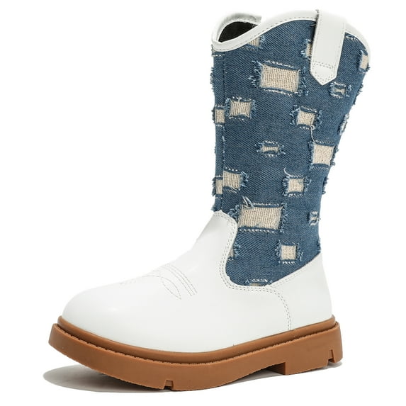 DADAWEN Boys Boots Unisex Fashion Kids Boots Blue for 11.5 Toddler