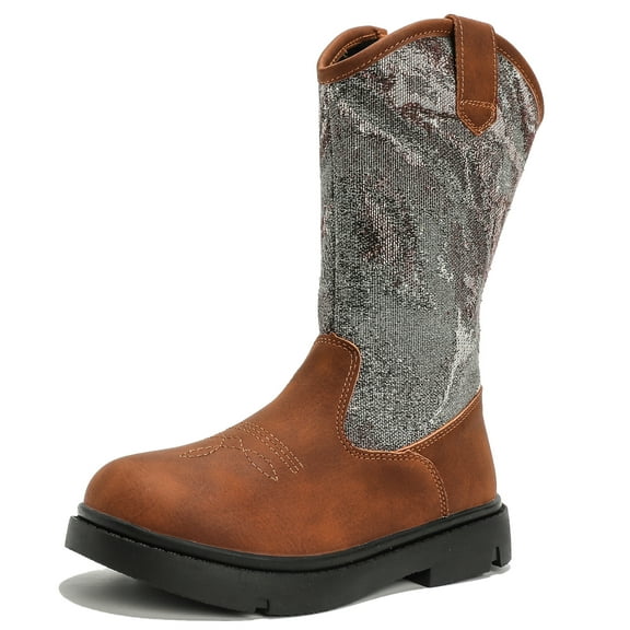 DADAWEN Boys Boots Unisex Fashion Kids Boots Brown for 1 Little Kid