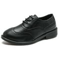 thumbnail image 1 of Boys Oxfords Dress Shoes Lace up Black School Uniform Shoes 4 Big Kid, 1 of 7