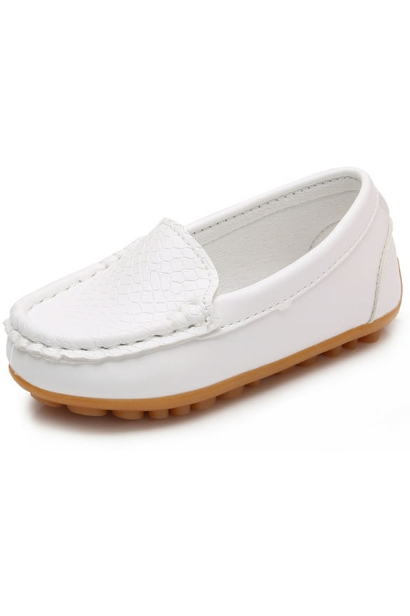 Boys Soft Split Leather Slip-On Loafer Dress Shoes 11 Little Kid