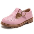 thumbnail image 1 of DADAWEN Girl's Mary Jane T-Strap Flats Dress Shoes Princess Shoes School Uniform Shoes Picture Day Shoes Pink 2 Little Kid, 1 of 6