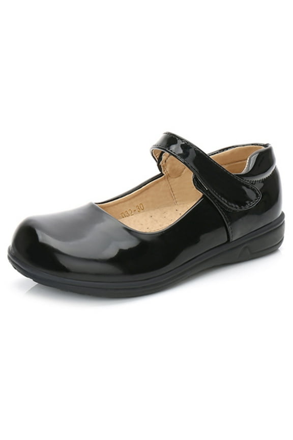 Girls Black School Uniform Dress Shoes Mary Jane Flats for Little Kid Size 12.5 Little Kid