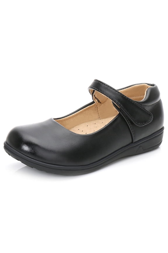 Girls Black School Uniform Dress Shoes Mary Jane Flats for Little Kid Size 13 Little Kid