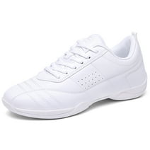 DADAWEN Girls Cheer Shoes White Sneakers Training Competitions Dancing Shoes 12 Little Kid