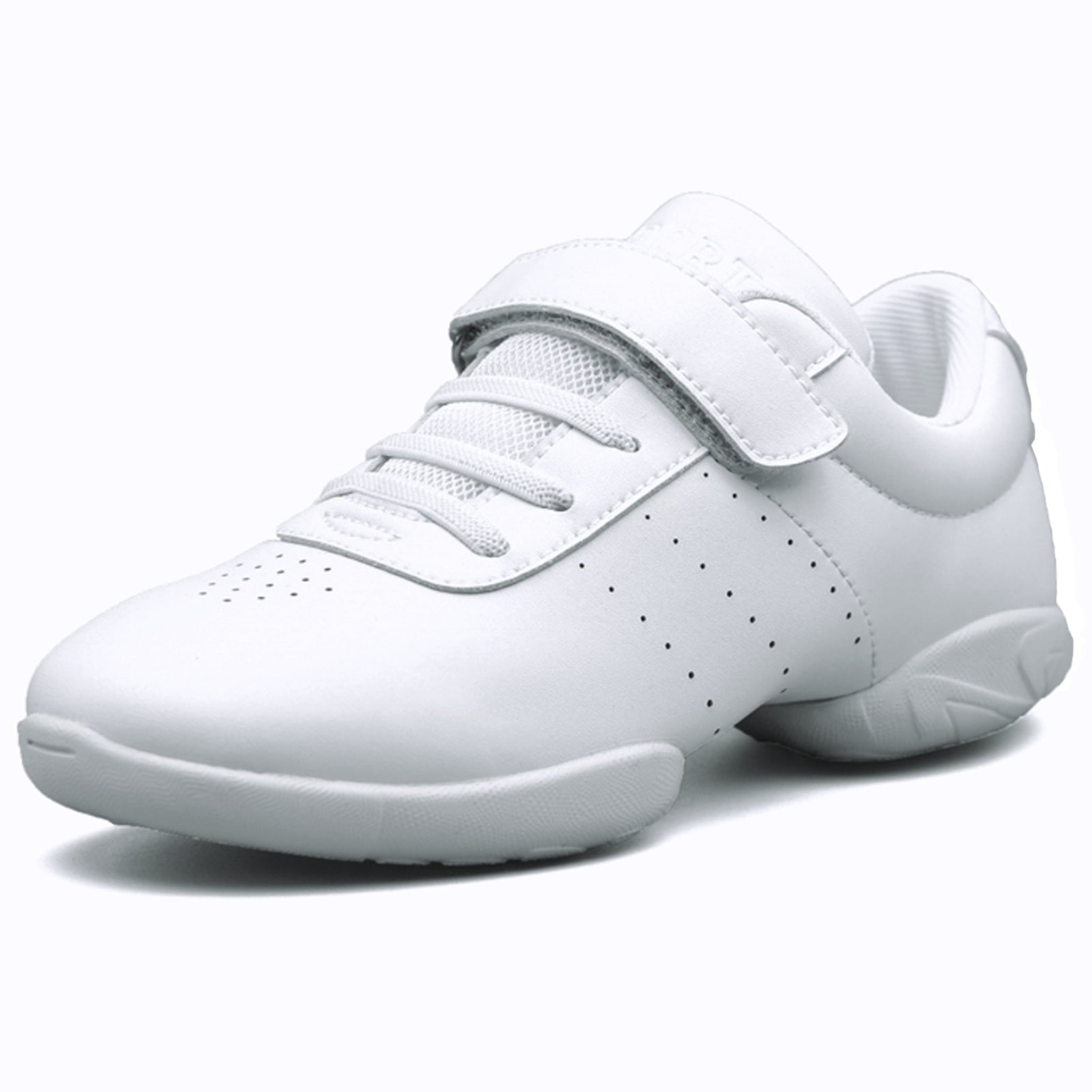 DADAWEN Girls Cheerleading Shoes White Athletic Training Sneakers Competition Sport Shoes 4.5 Big Kid