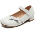 thumbnail image 1 of DADAWEN Girls Dress Shoes Mary Jane Low Heel Shoes for Toddlers Perfect for Weddings Parties and School White Size 11, 1 of 6