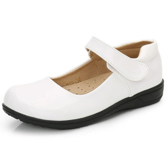 DADAWEN Girls White School Uniform Dress Shoes Mary Jane Flats for Little Kid Size 2.5 Little Kid