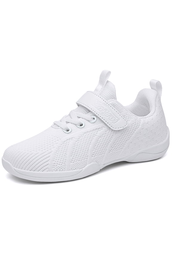 Girls Wihte Cheerleading Shoes Dance Fitness Training Athletic Cheer Sneakers for 4 Big Kid