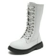 thumbnail image 1 of DADAWEN White Girls Riding Boots Fashion Knee-High Boots for 2.5 Little Kid, 1 of 5
