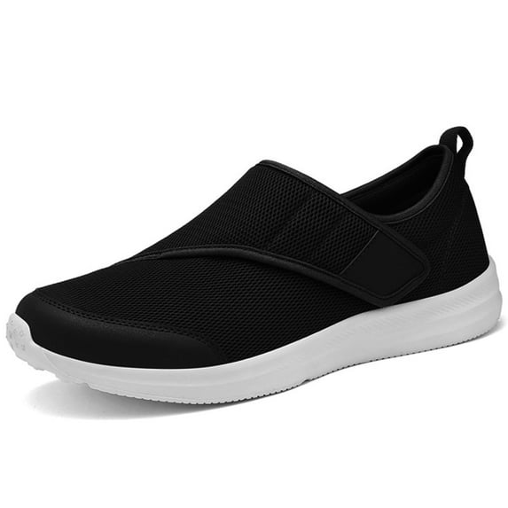 DADAWEN Women's Adjustable Wide Width Waking Shoes Breathable Lightweight Sneakers Black 8.5US