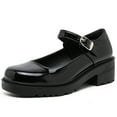 thumbnail image 1 of DADAWEN Women's Mary Jane Shoes Platform Thick Heel Dress Shoes Black Patent 10 US, 1 of 4