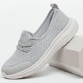 thumbnail image 1 of DADAWEN Women's Sneakers Casual Slip on Flat for Work Nurse Mesh Waking Shoes Gray 8.5US, 1 of 2