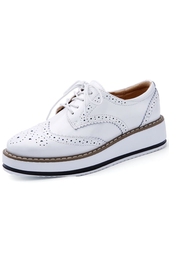 Women's Flats Platform Shoes Oxfords Casual Shoes White 7 US