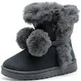 thumbnail image 1 of DADAWEN Womens Snow Boots Ankle Booties with Faux Fur Warm Cozy Winter Shoes Cute Fashionable Black Boots 7US, 1 of 6