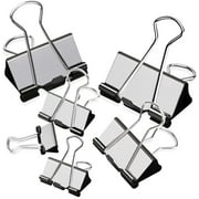 DADHOT 100 Pack Binder Clips Paper Clamps Assorted Sizes (Steel), Large, Medium, Small, Mini and Micro, 5 Sizes for Office, School and Home