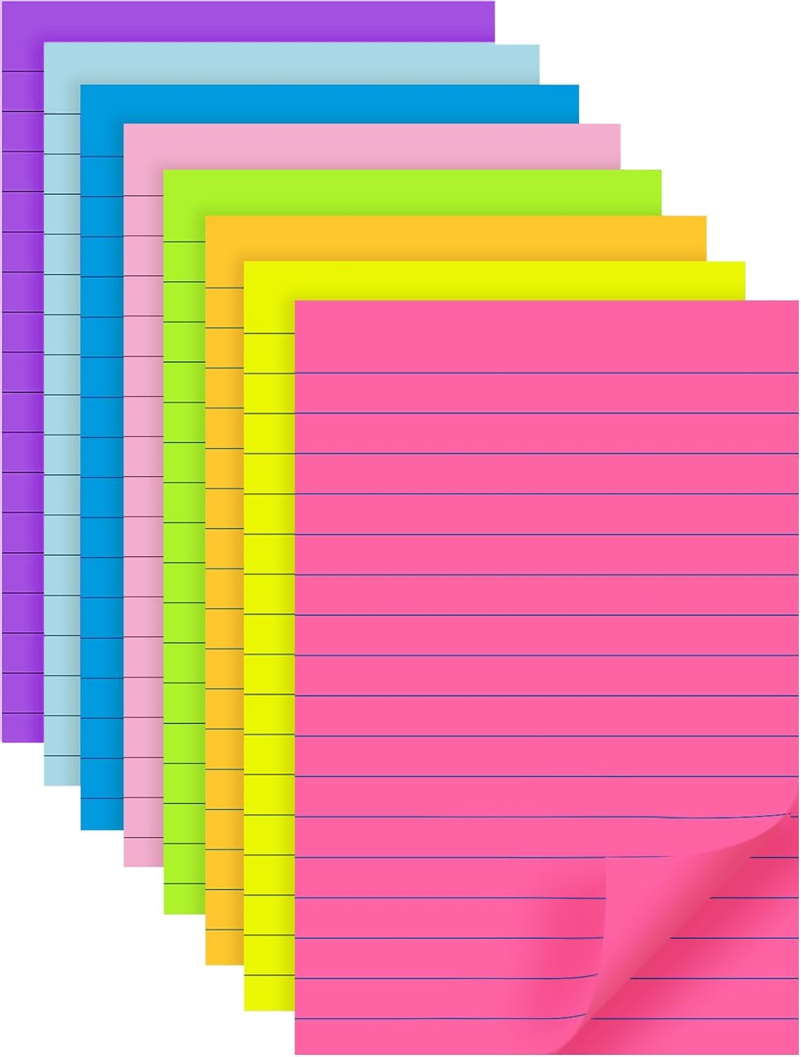 Post-it® 100% Recycled Paper Super Sticky Notes, Wanderlust Pastels  Collection, Lined, 4 in x 6 in, 4 Pads/Pack, 45 Sheets/Pad