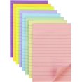 thumbnail image 1 of DADHOT (8 Pack) Lined Sticky Notes 4X6 in, Morandi Pastel Colors Ruled Post, Super Sticking Power Big Rectangle Memo for Office, Home, School, 40 Sheets/Pad, 1 of 6