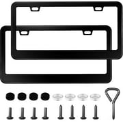 DADHOT Jeep Black Stainless Steel License Plate Frame Holder - Let the Adventure Begin