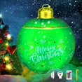 thumbnail image 1 of DADHOT Light Up PVC Inflatable Christmas Ball,24 Inch Large Outdoor Decorated Ball Outdoor Christmas Decorations,New Years Christmas Ornaments with Light,Remote for Yard & Pool Decorations (Green), 1 of 7