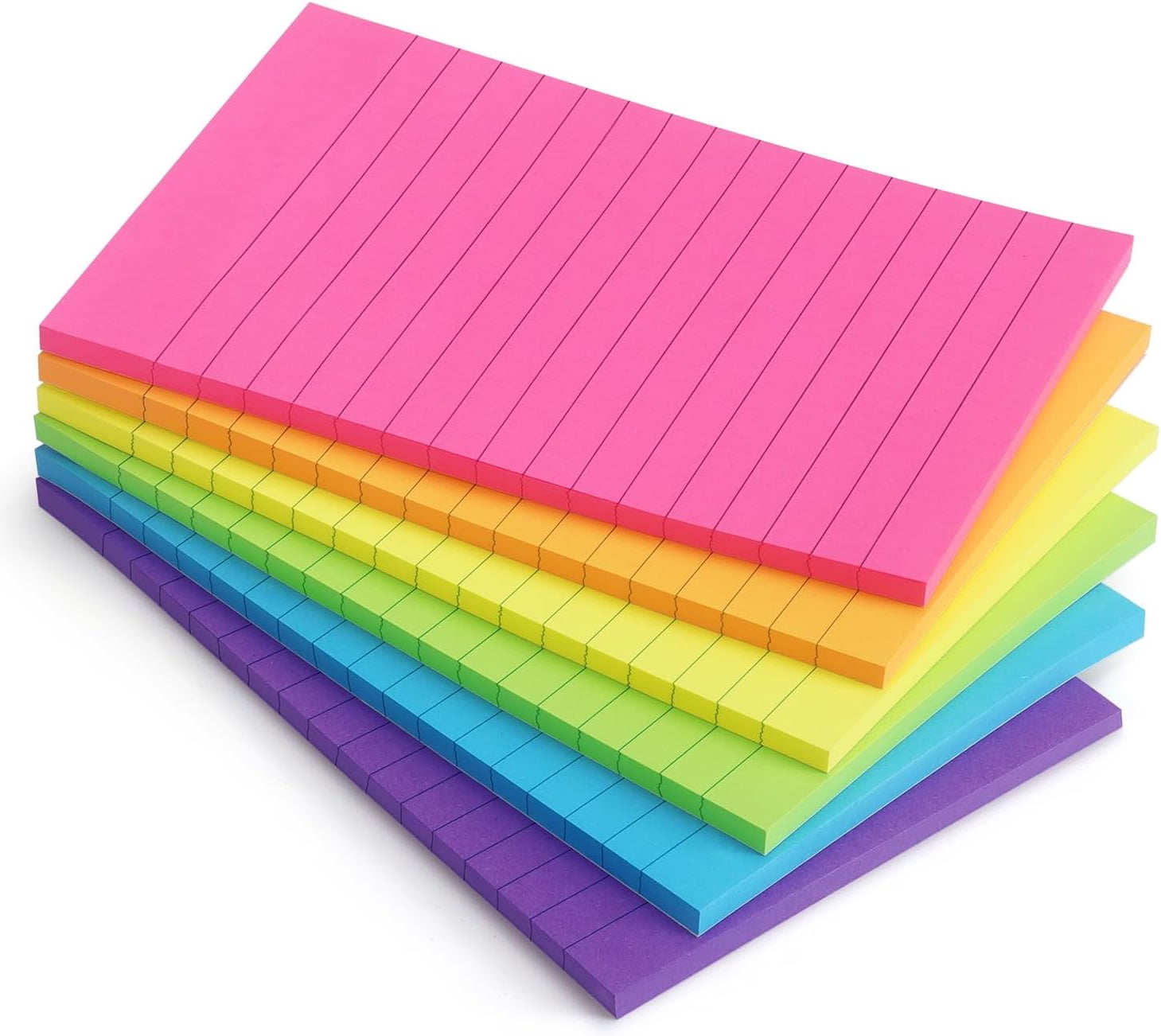 POST-IT® SUPER STICKY NOTES, 4 X 4 RIO DE JANEIRO COLLECTION, LINED 6  PADS/PACK - Multi access office