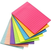DADHOT Lined Sticky Notes with Lines 4x6 Self-Stick Notes 8 Bright Color 8 Pads, 45 Sheets/Pad
