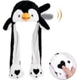 thumbnail image 1 of DADHOT Penguin Hat with Ears Moving Jumping Pop Up Beating Hat Plush Holiday Cosplay Dress Up Funny Gift for Kids Boys Girls, Black, 22'', 1 of 6
