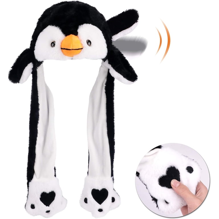 DADHOT Penguin Hat with Ears Moving Jumping Pop Up Beating 