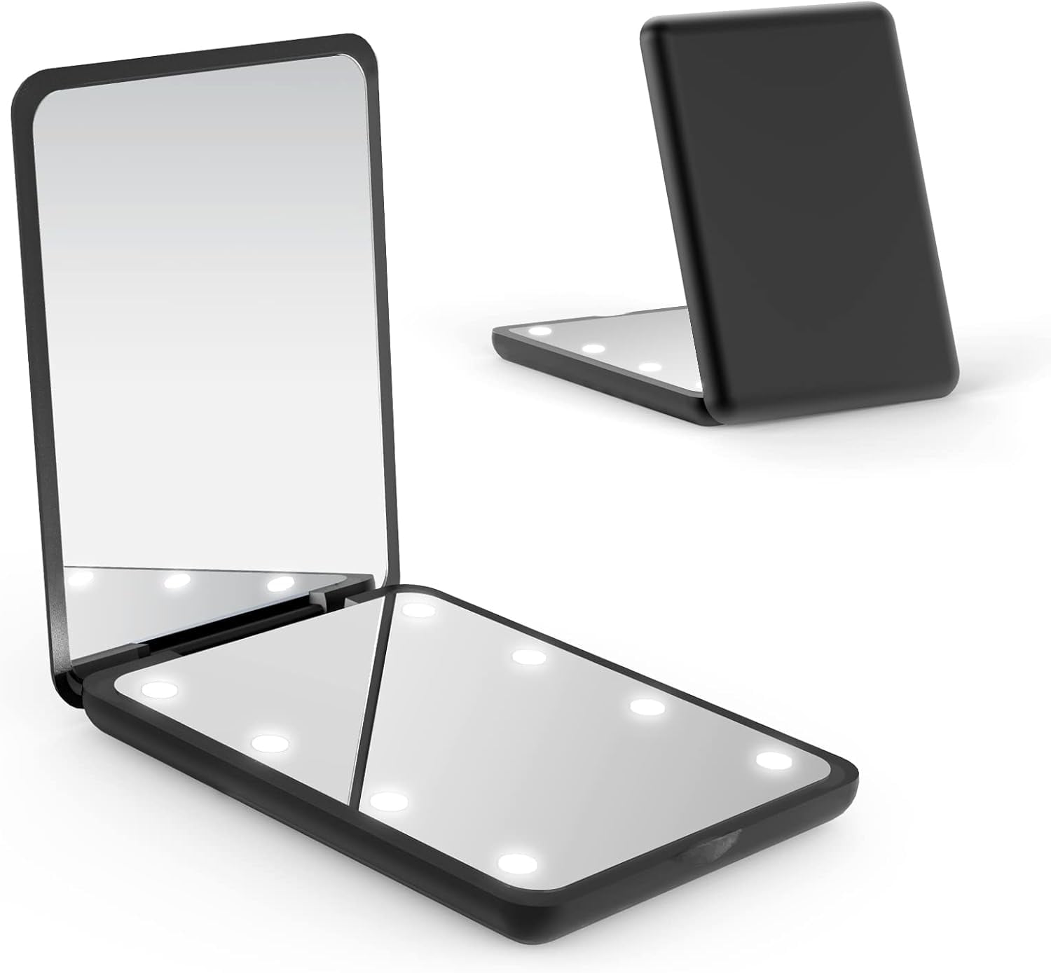 DADHOT Pocket Mirror, 1x/3x Magnifying LED Pocket Mirror, Small Travel