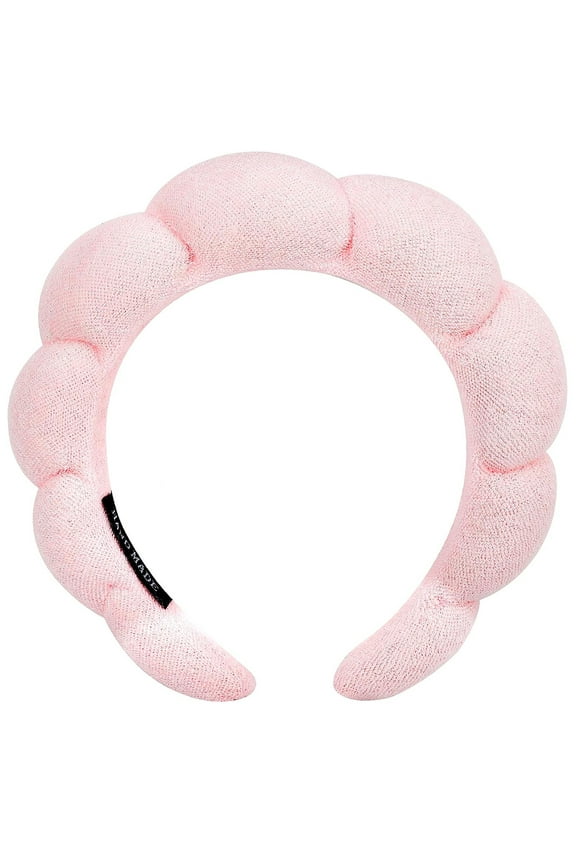 Spa Headbands for Washing Face or Facial, Headbands for Women - Puffy Makeup Headbands for Face Washing, Mask, Skin Treatment (PINK)