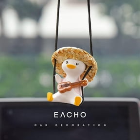 DADHOT Super Cute Swing Duck Car Decoration Accessories, Car Rearview Mirror Pendant Rearview Mirror Decoration Ladies and Men Car Decoration Accessories Rearview Mirror Decoration (Guitar)