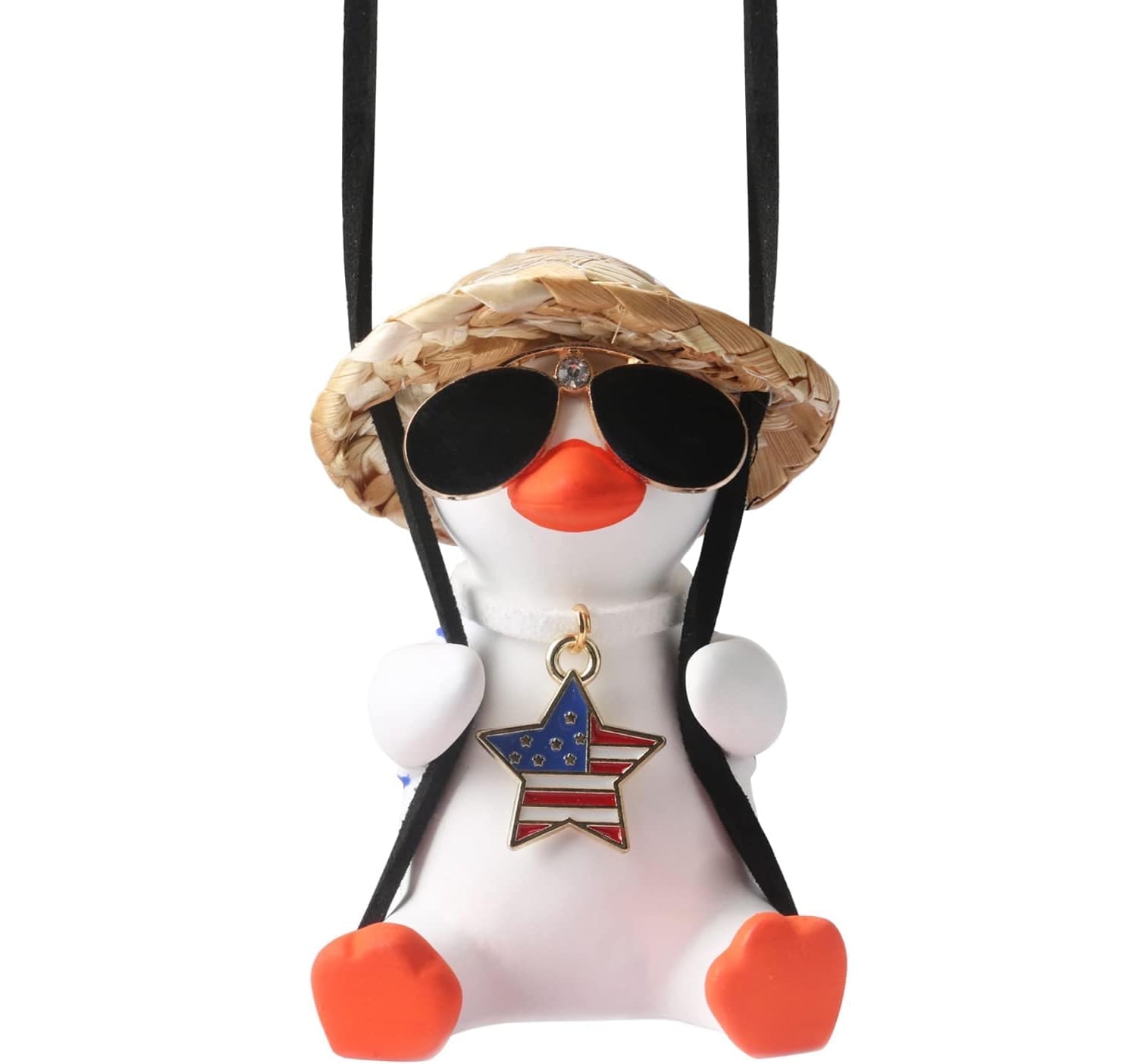 Cute Swing Duck Mirror Hanging Car Interior Accessories Car Pendant  Interior Rearview Mirrors Charms 