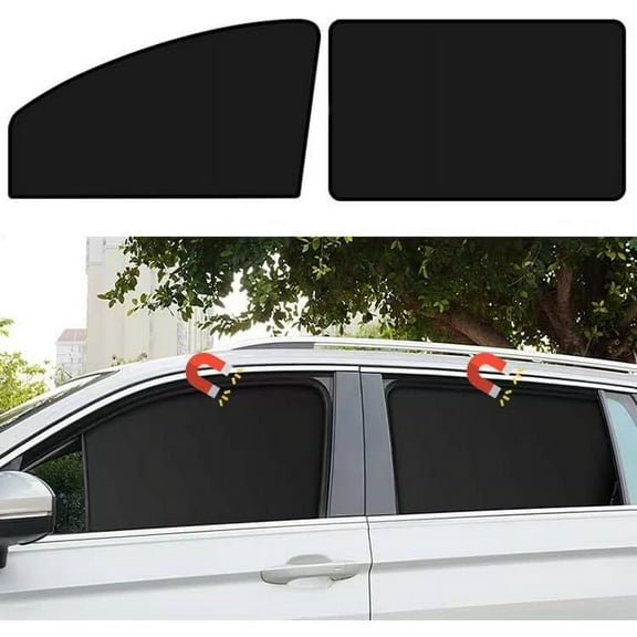 DADHOT UV Protection Automotive Window Shades, Opaque Vinyl Black, 24.4" x 18.9", 1.67 lb, 4 Count