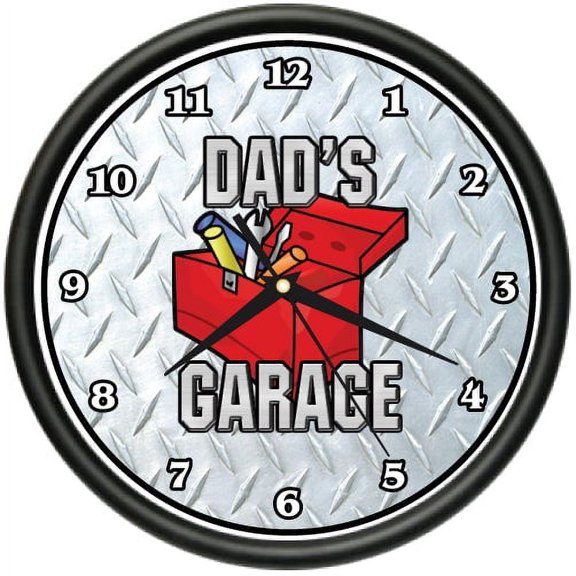 DADS GARAGE 2 Wall Clock father mechanic workshop gift