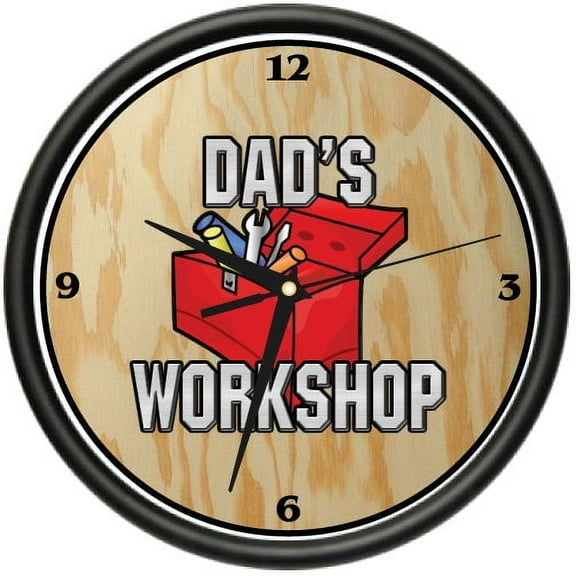 DADS WORKSHOP Wall Clock father mechanic garage gift