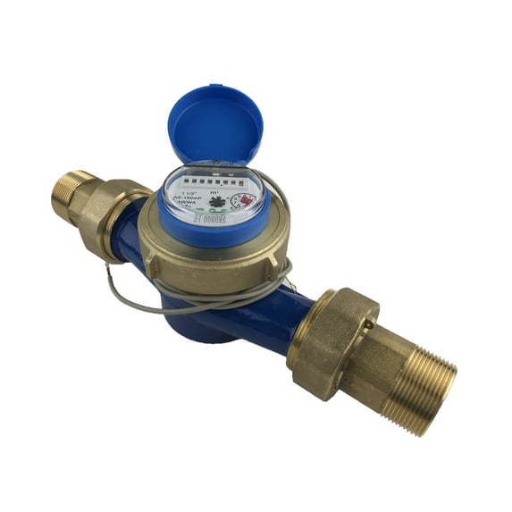 DAE AS-150mP 1-1/2” Water Meter with Pulse Output, Measured in Liters + NPT Coupling
