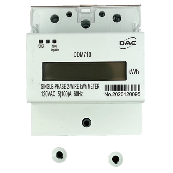 DAE DDM710 120V kWh Meter 100A 1P2W(1 hot wire, 1 neutral) Internal CT, 60 Hz, Pass Through