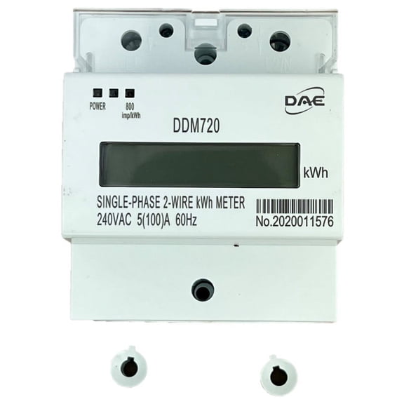 DAE DDM720 240V kWh Meter 100A 1P2W(2 hot wire) Internal CT, 60 Hz, Pass Through