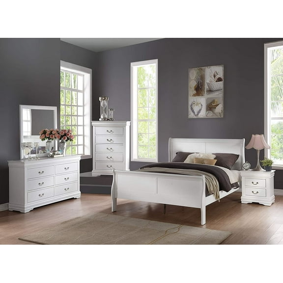 DAE Furniture 6-Piece Bedroom Set Bed, Chest, Dresser, Nightstand and Mirror